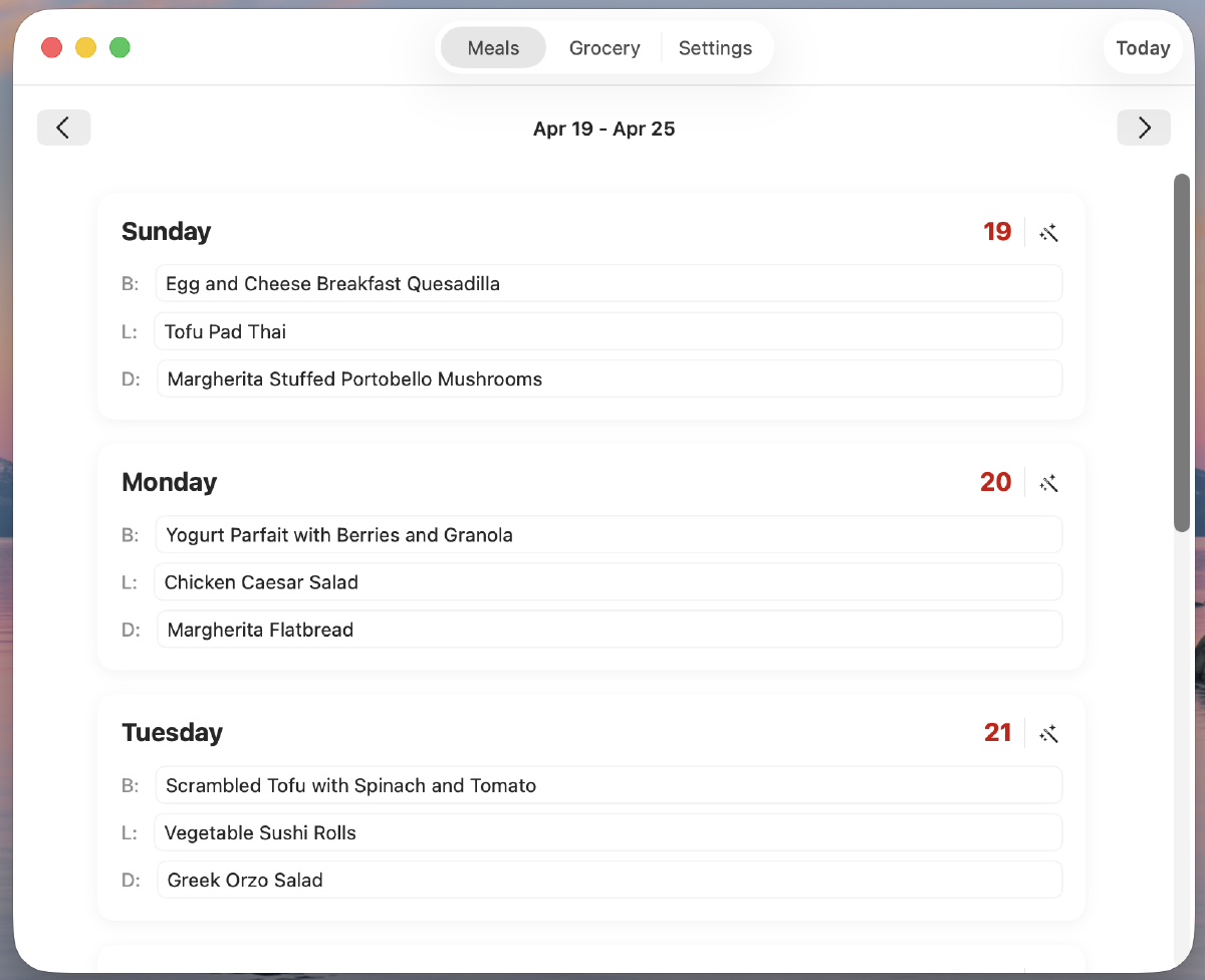 Meal37 App Screenshot